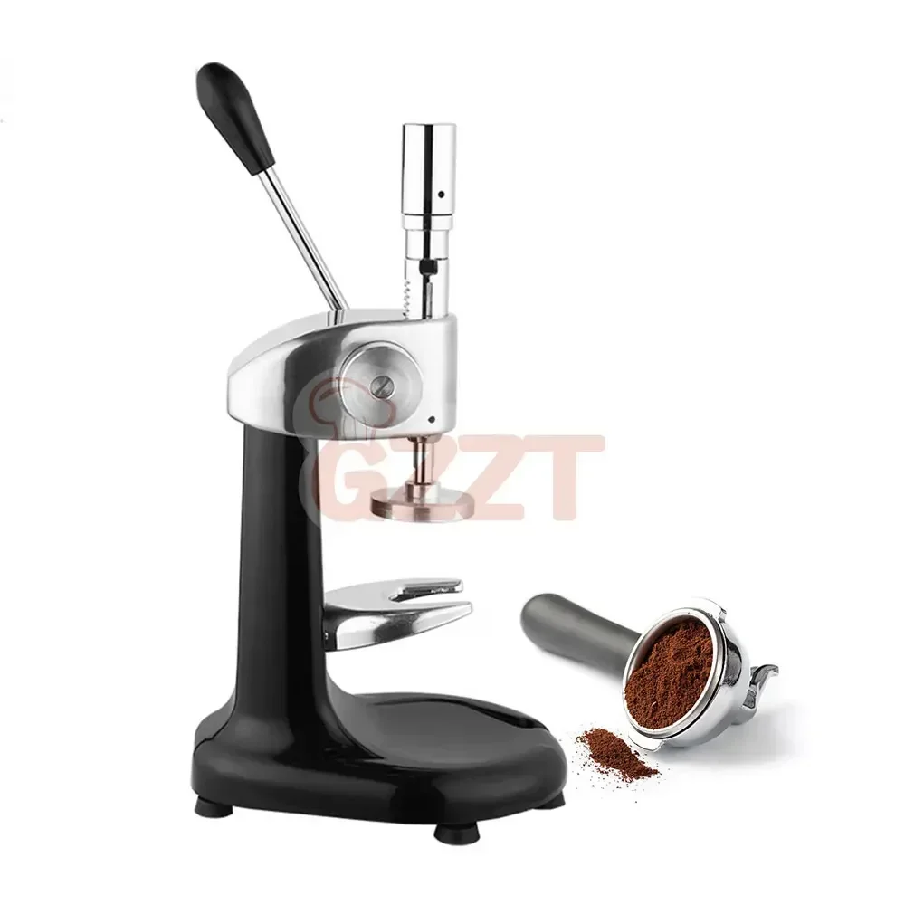 

In stock High Quality Aluminium Alloy Body Coffee Powder Press Tooling Stainless Steel Auto Coffee Tamper for Professional Baris