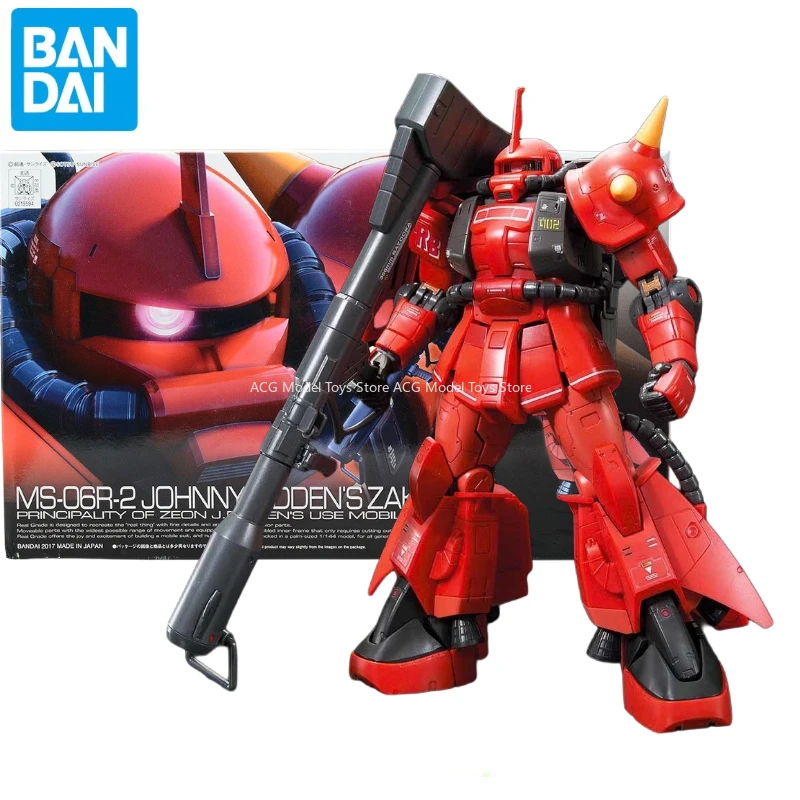 In Stock Bandai GUNDAM  RG MS-06R-2 JOHNNY RIDDENS ZAKUⅡ  Anime Action Figure Assembly Toys Collection Gifts