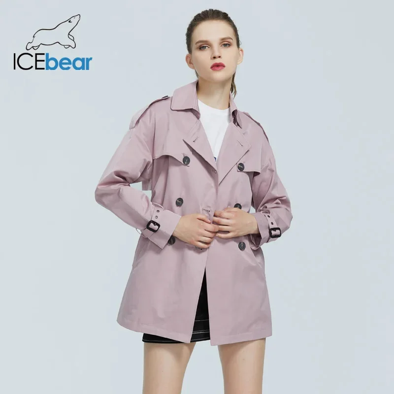 ICEbear 2022 Women\'s fall windbreaker stylish casual female lapel trench coat quality brand women clothing GWF20027D