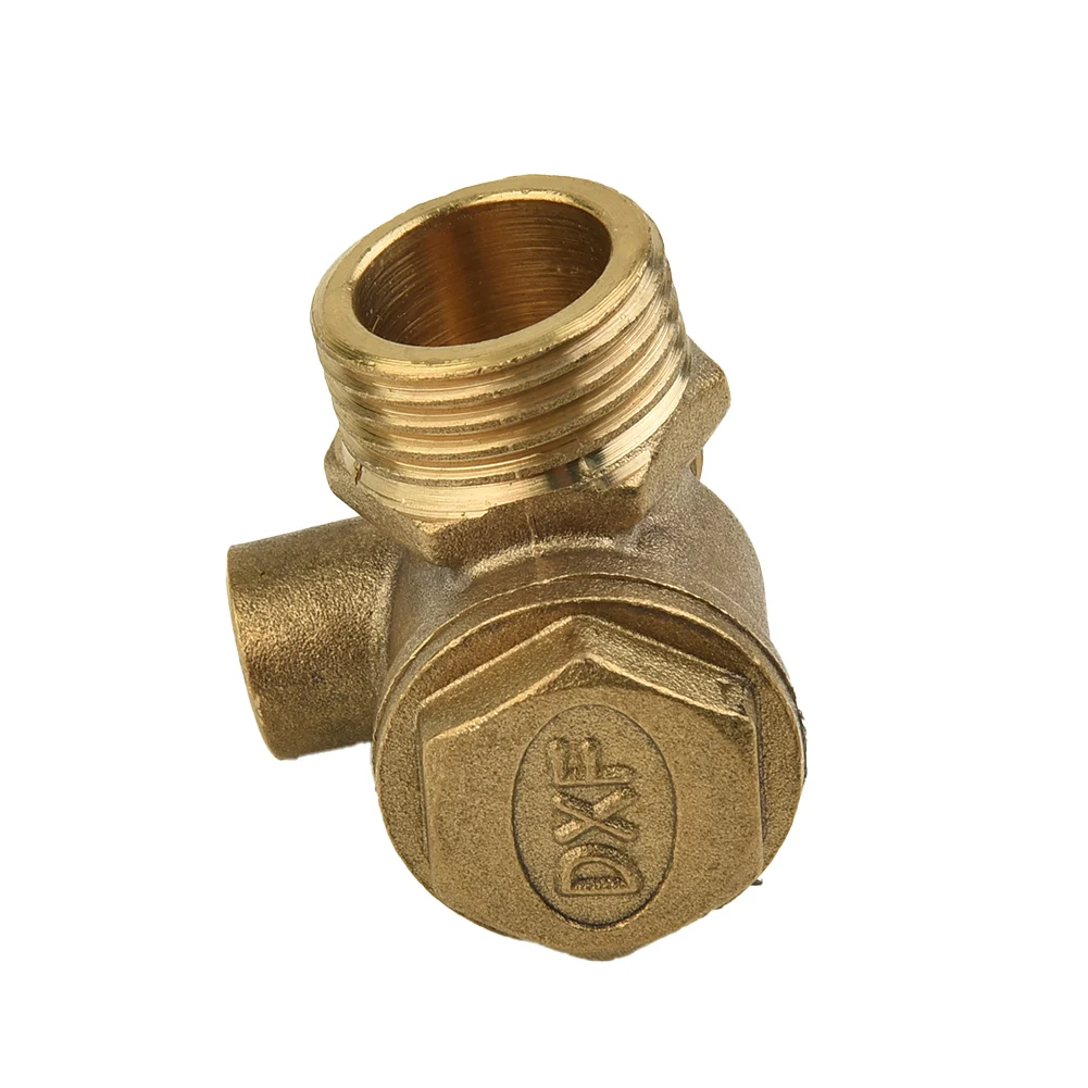 1pc Yellow Parts 3 Port Air Compressor Check Valve Connector 10/12/20mm Replacement Brass Pneumatic 40400 Practical