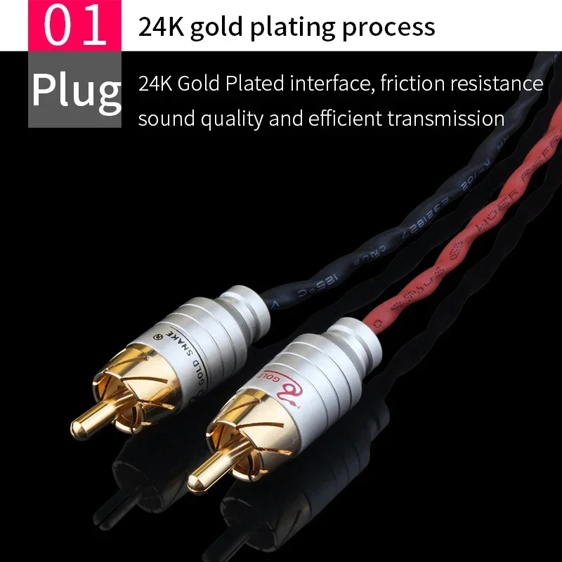 YYAUDIO 4 Core Pure Copper OFC 2 RCA to 2 RCA Ground U Spade Plug Audio Phono Tonearm Cable with Ground Wire Dual Magnetic Ring