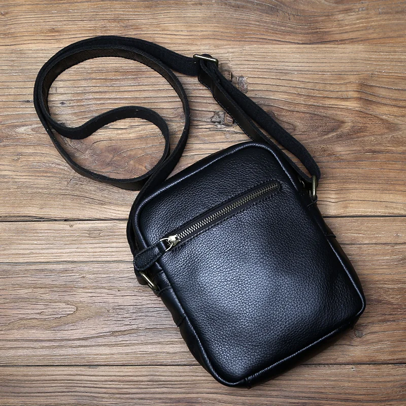 NZPJ Echtes Leder Herren Umhängetasche Lässige Umhängetasche Natürliches Rindsleder Vertikale Herrentasche Trend Tablet Computertasche – Detail 8