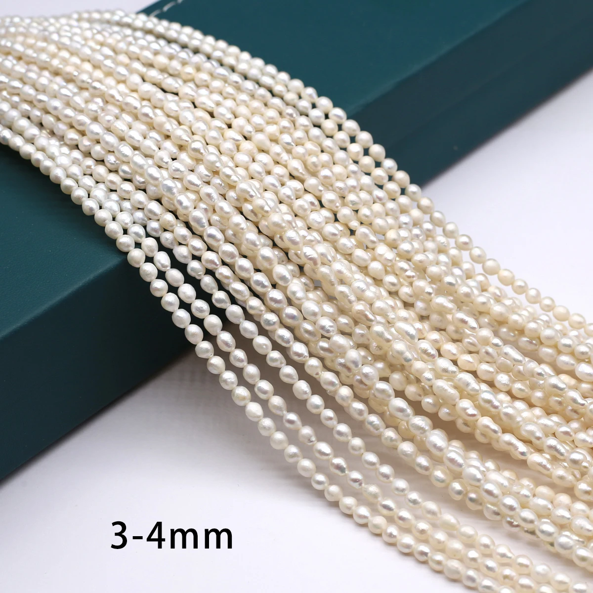 

1string 3-4mm Natural Cultured Pearl Rice Shape Beads Charms for DIY Women Men Necklace Bracelets Jewelry Making Accessories