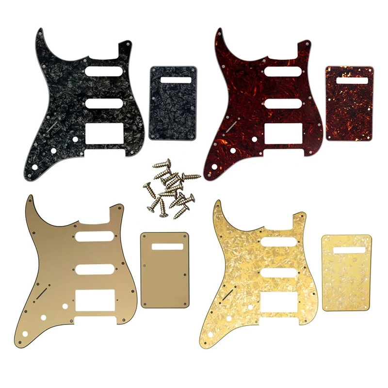 Guitar Parts - For Left Handed USA/Mexico Fd Strat 72\' 11 Screw Hole Standard Hss PAF Humbcker Guitar Pickguard & Back Plate