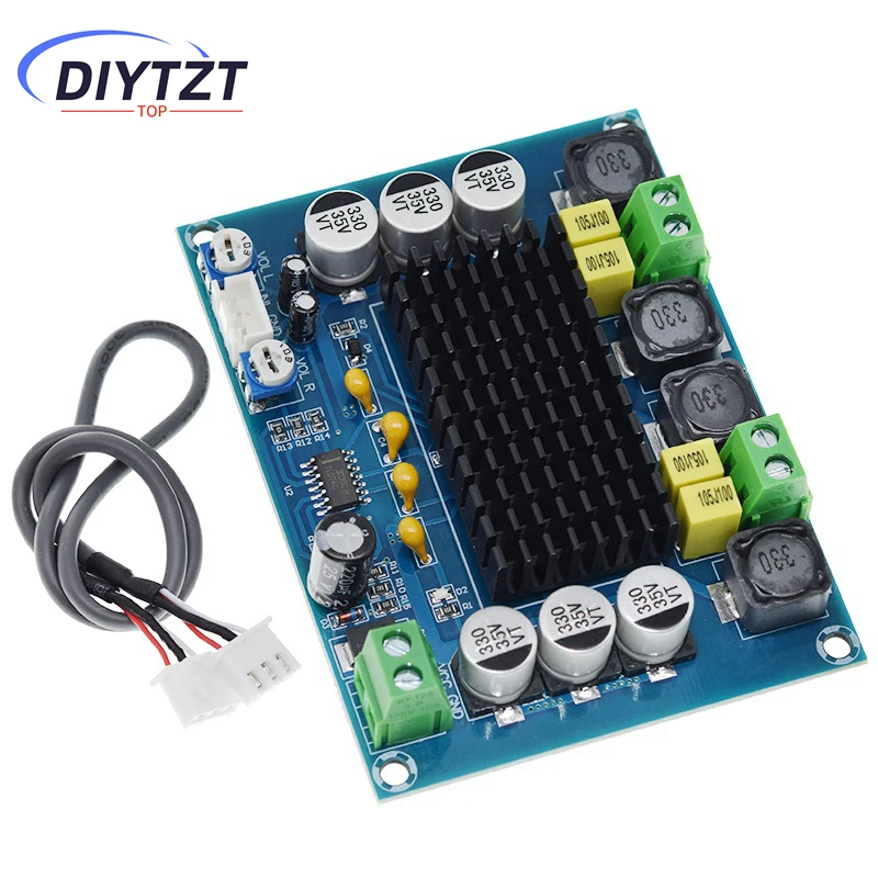 DIYTZT 1PCS DC 12V 24V 120W*2 TPA3116 D2 Dual Channel digital Power audio amplifier board  Original