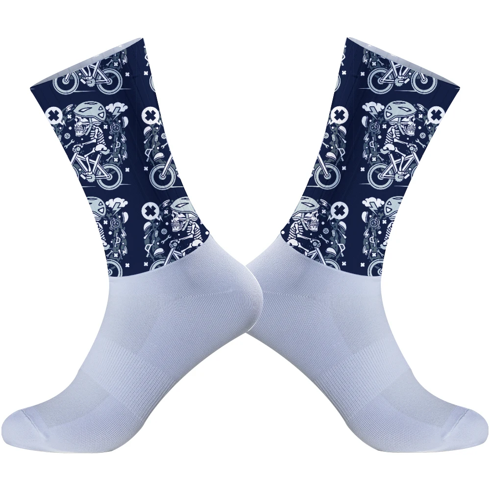 Chaussettes de sport coordonnantes en silicone pour hommes, chaussettes de vélo, chaussettes de course, chaussettes de cyclisme, été, nouveau, 2024