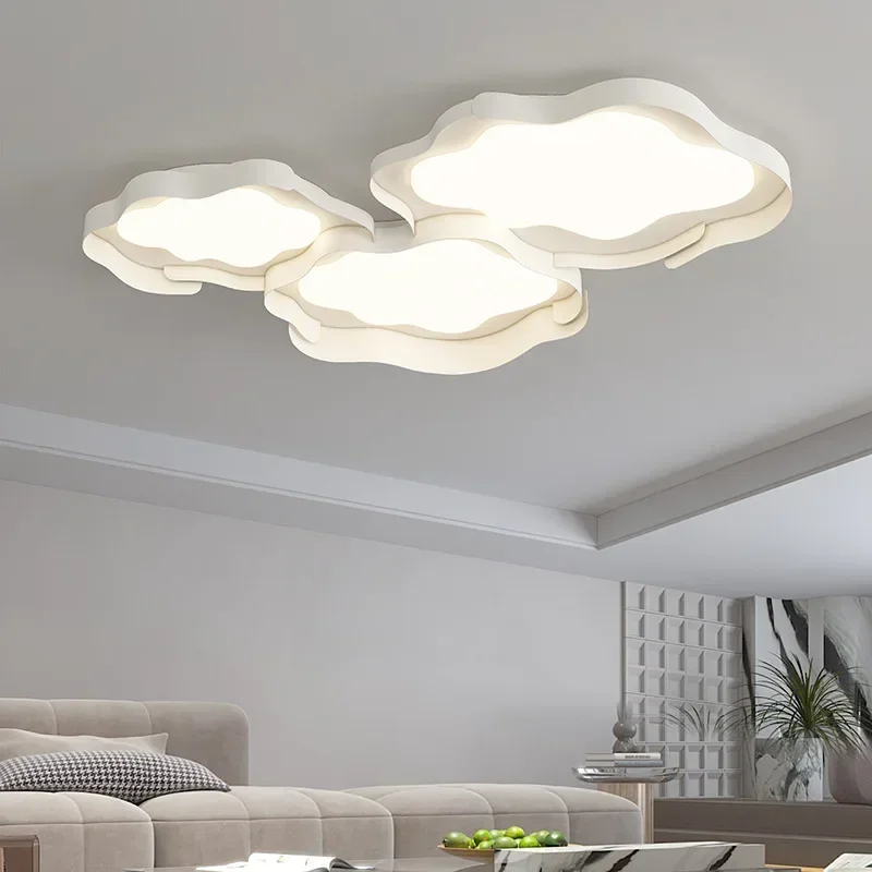 Nordic Cream Style Full Spectrum Ceiling Light Modern Simple Bedroom Cloud Ceiling Light Indoor Lighting Lampara De Techo FYCL