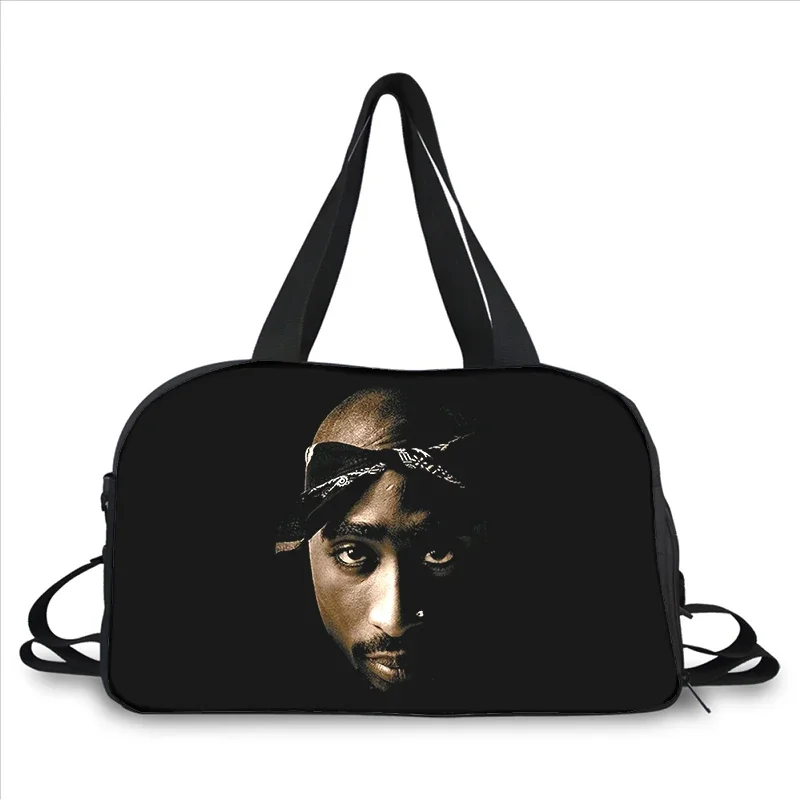 Rapper 2pac singer Tupac 3D printing fashion trend borsa da viaggio multifunzione portatile di grande capacità