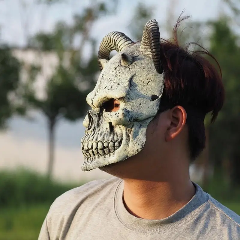 39bd geit hoofd schedel masker duivel demonen masker cosplay Halloween kostuums achtervolgde huisdecors prop maskerades masker