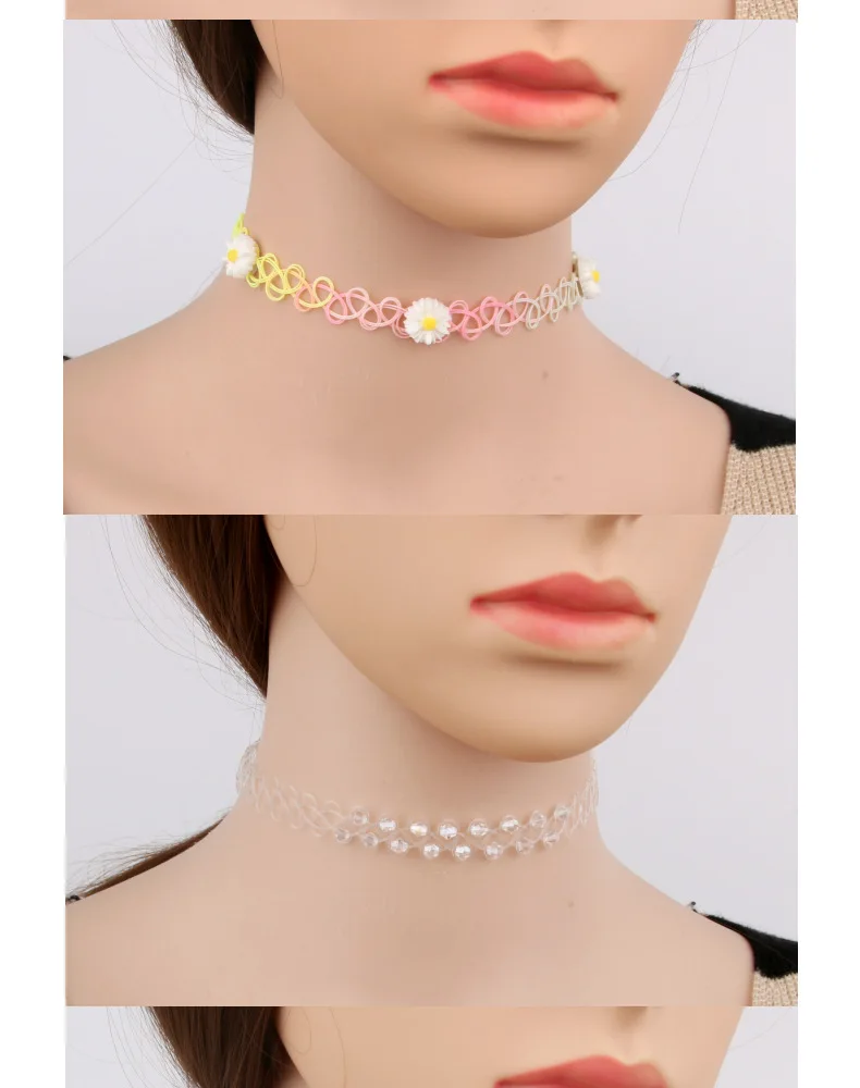 Boho ForWomen Necklace Mermaid Line Tattoo Geometric Collar Set Colorful Necklace Combination  Fashion New Jewelry Party Gift view 4