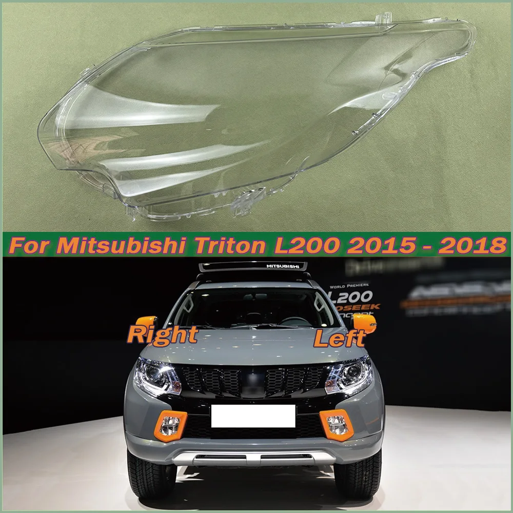 

For Mitsubishi Triton L200 2015-2018 Headlight Transparent Shell Headlamp Cover Lens Plexiglass Replace The Original Lampshade