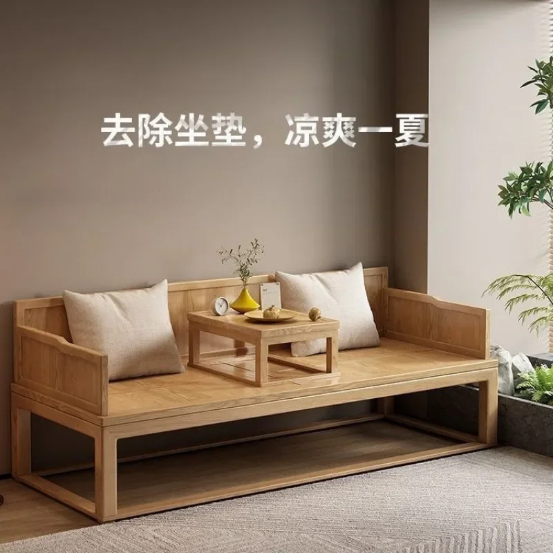 2025 new solid wood Arhat bed new Chinese sofa bed combination Zen living room classical folk sleep collapse