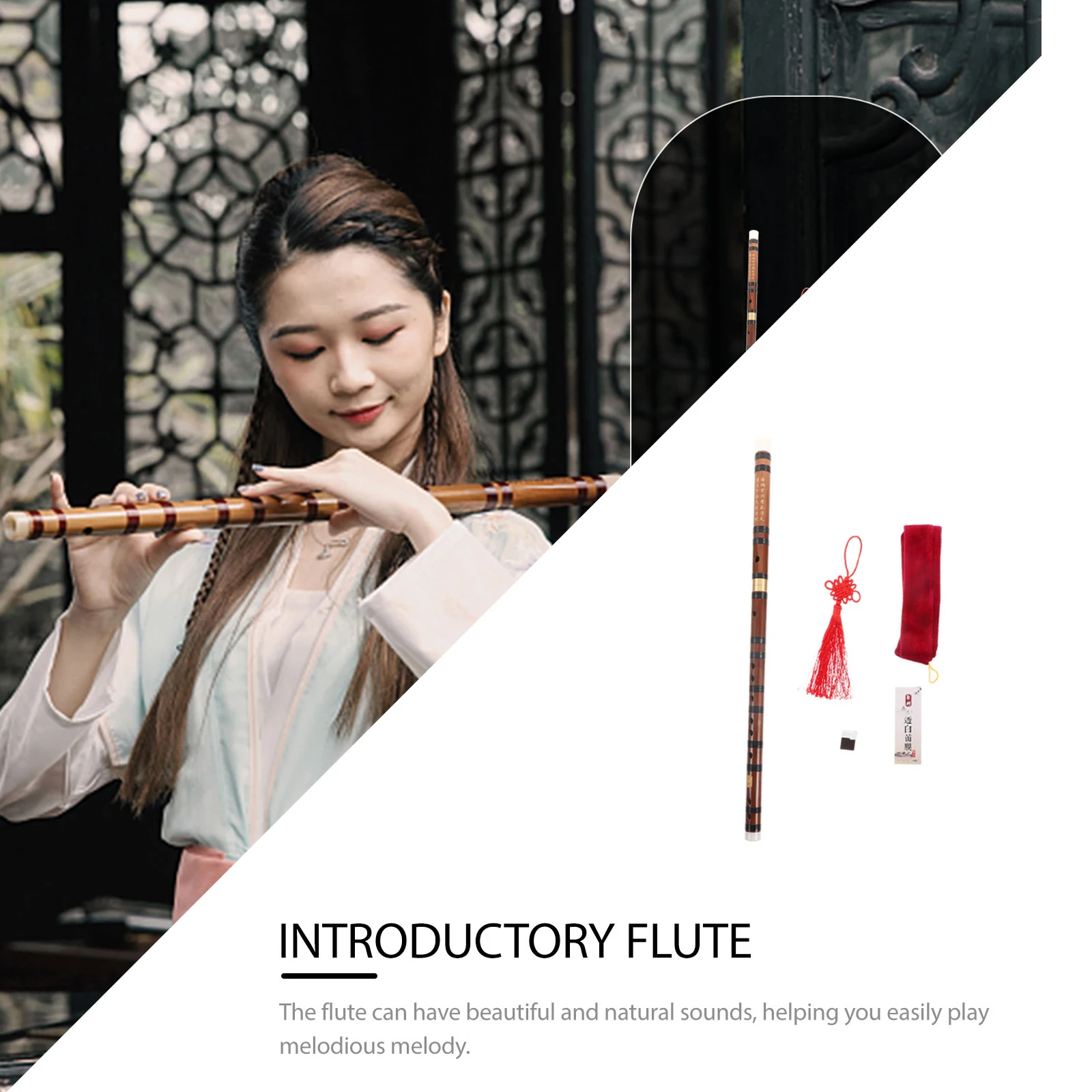 

1 set 1 Set Of Chinese Traditional Bamboo For Beginners D Tone Portable Lightweight Sturdy Student Flute Professional Musical