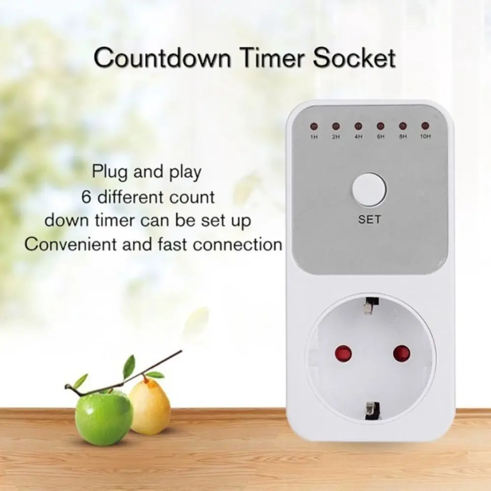 

Countdown Time Electronic Wattmeter Plug-in Convenient 10Hr Timer Switch Fast Connection Socket Setting Switch Timer Household