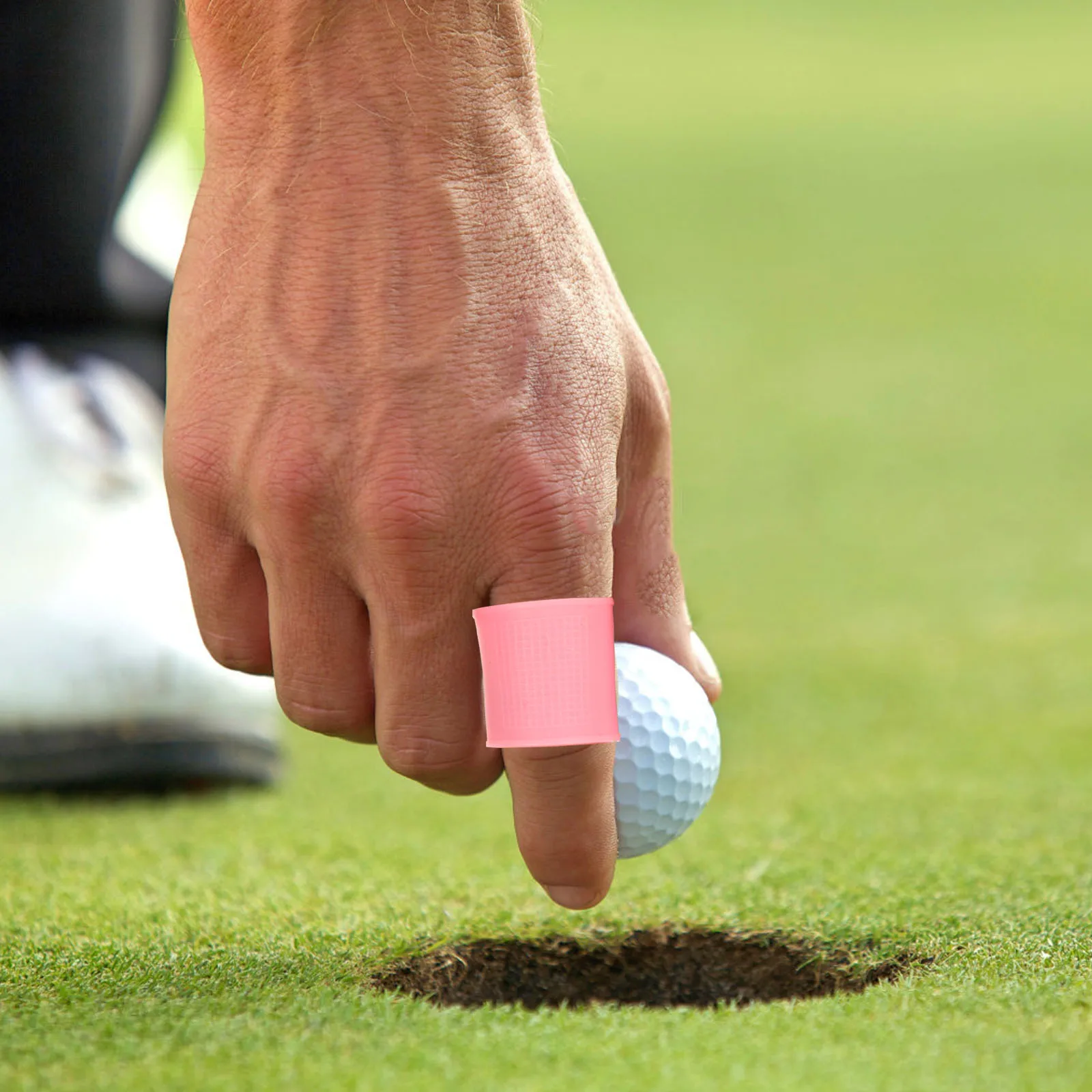 

5 Pcs Golf Anti-skid Finger Protectors Pink Seamless Thin Training Bands for Starter Golfer Finger Sleeve Protectors Golfing