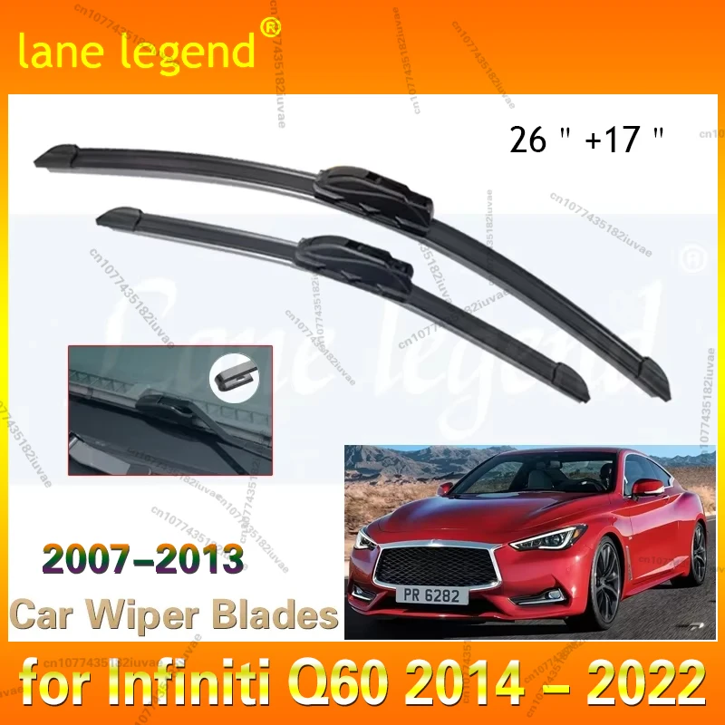 

Car Front Windshield Wiper Blades for Infiniti Q60 2014 2015 2016 2017 2018 2019~2022 Frameless Rubber Snow Scraping Accessories
