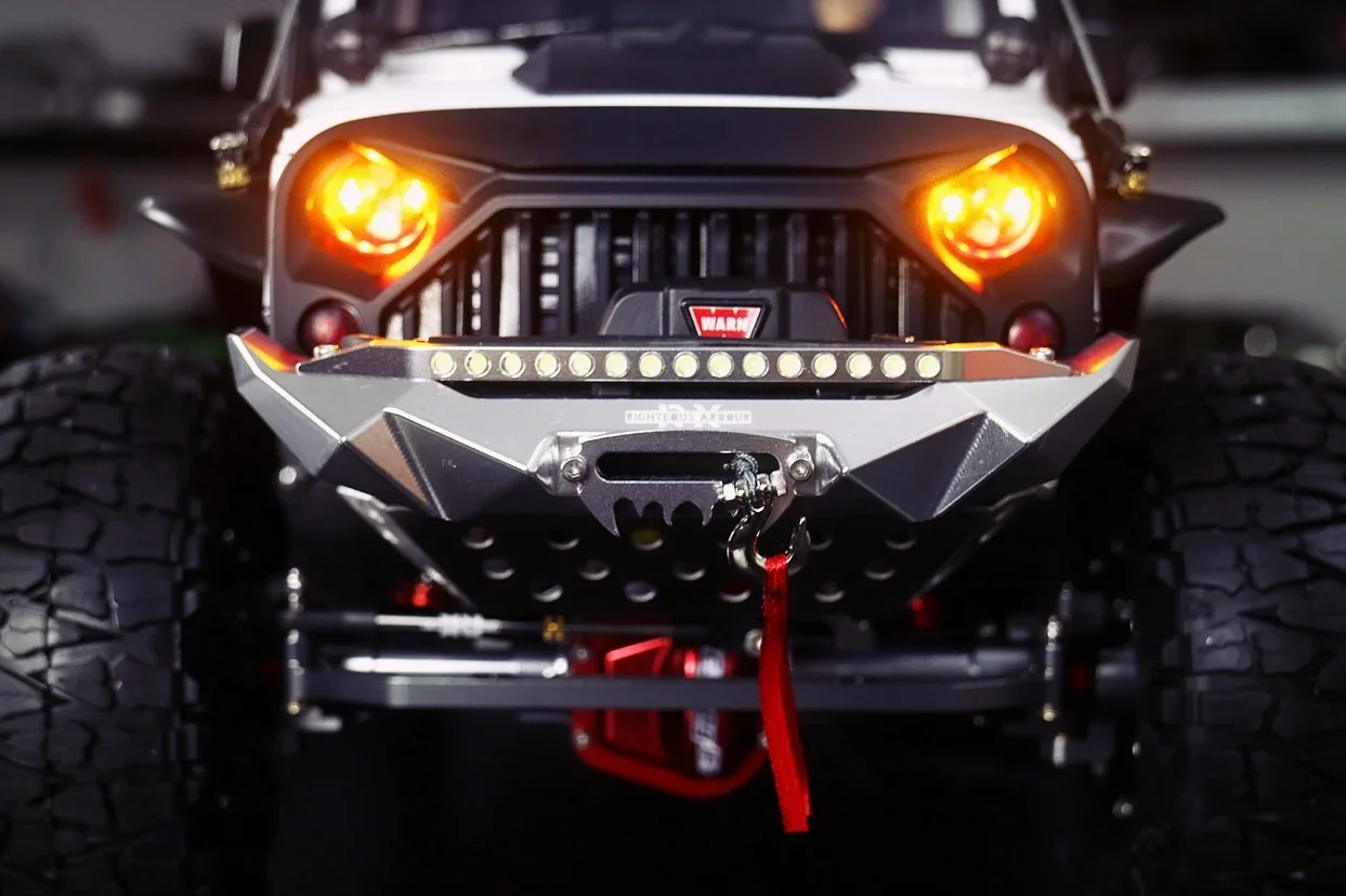 RC Toy Car LED Headlight 7 Modes High and Low Beam High Brightness for 1/10 RC Crawler Car SCX-10 Wrangler Headlight Accessories