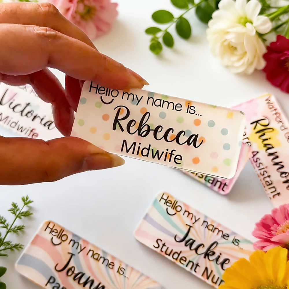 Personalized Acrylic Name Tag Pins Brooch Custom Job occupation Name Brooch Doctor Teacher Intern Cafe Job Brooch Daily Wear