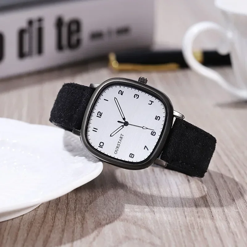 New Large Dial Quartz Watch Men Woman Casual Fashion Frosted Leather Strap Student Watches Luxury Gift Wristwatches Dropshipping