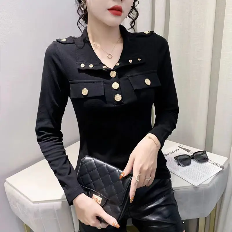 European Chic Women's Long Sleeve Polo Shirt 2026 Autumn New Slim Fit Trendy T-Shirt Basic Wardrobe Essential​