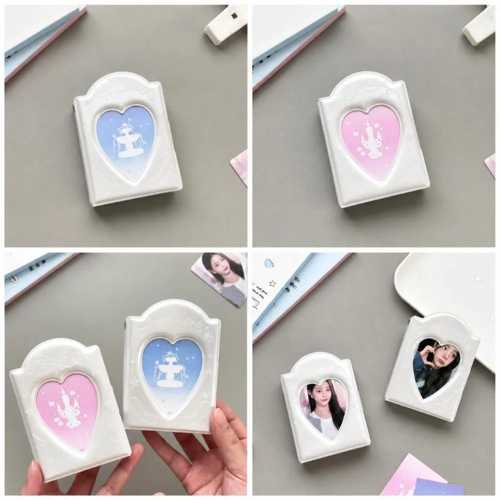 High Quality 3 Inch Photocard Binder Album 32 Pockets PVC Mini Photo Album Pearl White Kpop Photo Card Book Holder