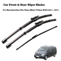 Set For Mercedes Benz Vito Viano Mixto V Class W639 2011 2012 2013 2014 Car Front Rear Wiper Blades Windshield Windscreen Window