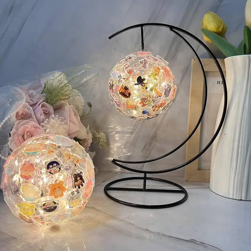 Patch Table Lamp DIY with Moon Holder Ball Design Hot Anime Handmade Night Light Bedroom Atmosphere Hanging Lights Desk Ornament