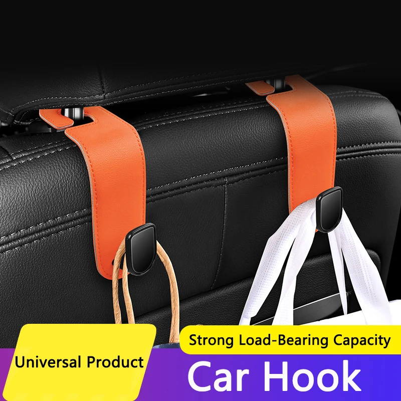 TIAJIAN Car Seat Hidden Headrest Hooks Leather Back Hanger Storage Hooking Organizer Rear Bags Interior Accessories Universal