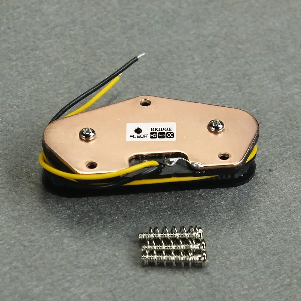 FLEOR Alnico 5 TL Guitar Bridge Pickup Single Coil Pickup Black for Electric Guitar