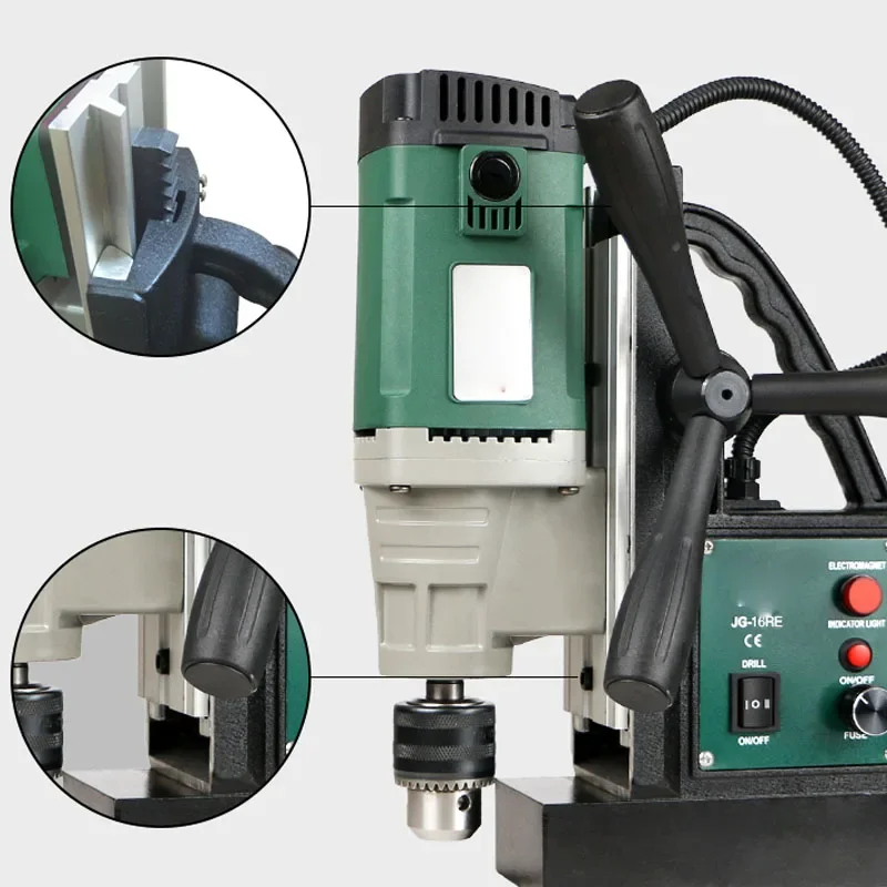 JG-28RE Magnetic Drill Speed-adjusting Tapping Forward Reverse Industrial Electric Drill Iron-absorbing Portable Drill