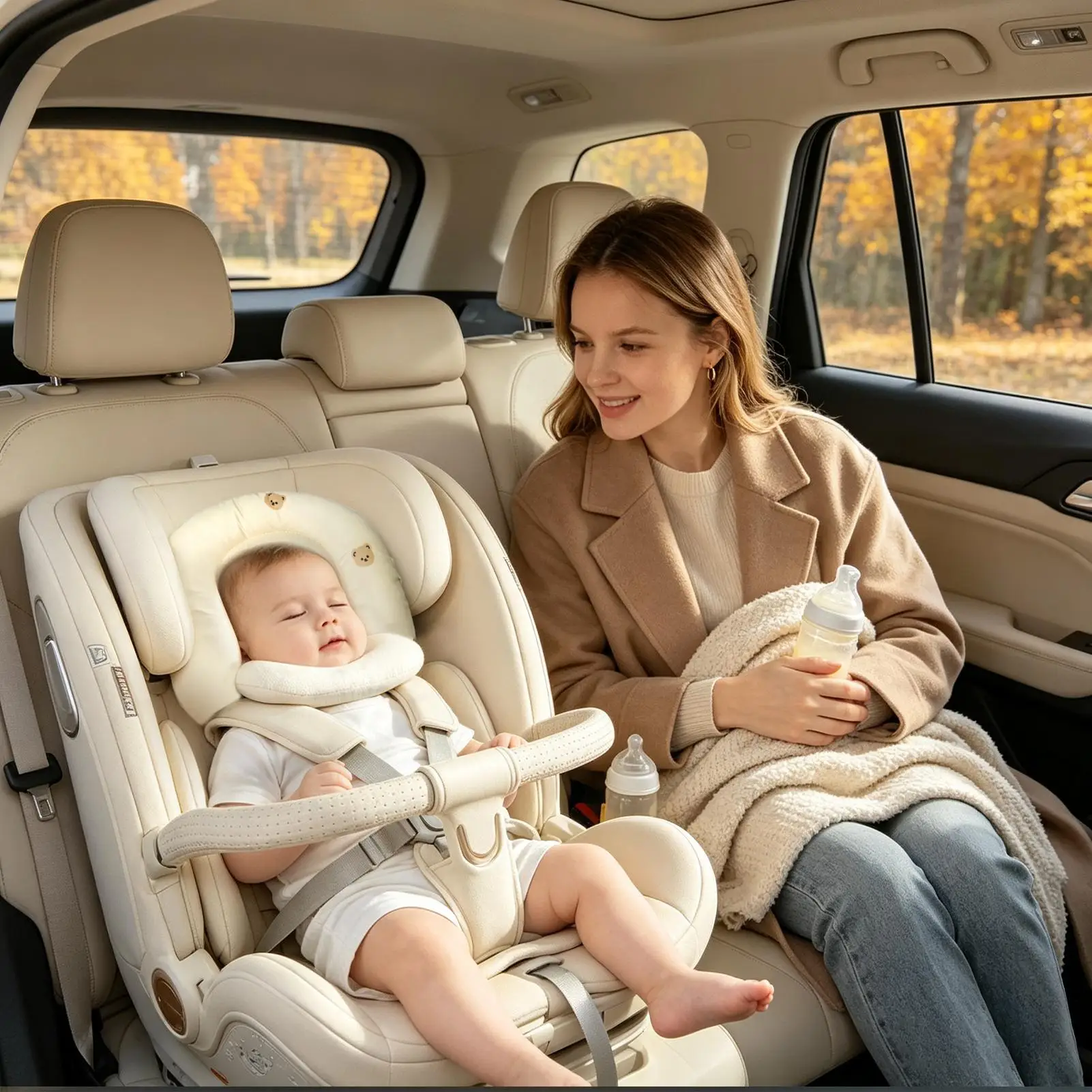 子供用ネックピロー、両面使用可能、ベビーカー用保護クッション、睡眠用、寮、車内、旅行、自宅、ドライブに最適。