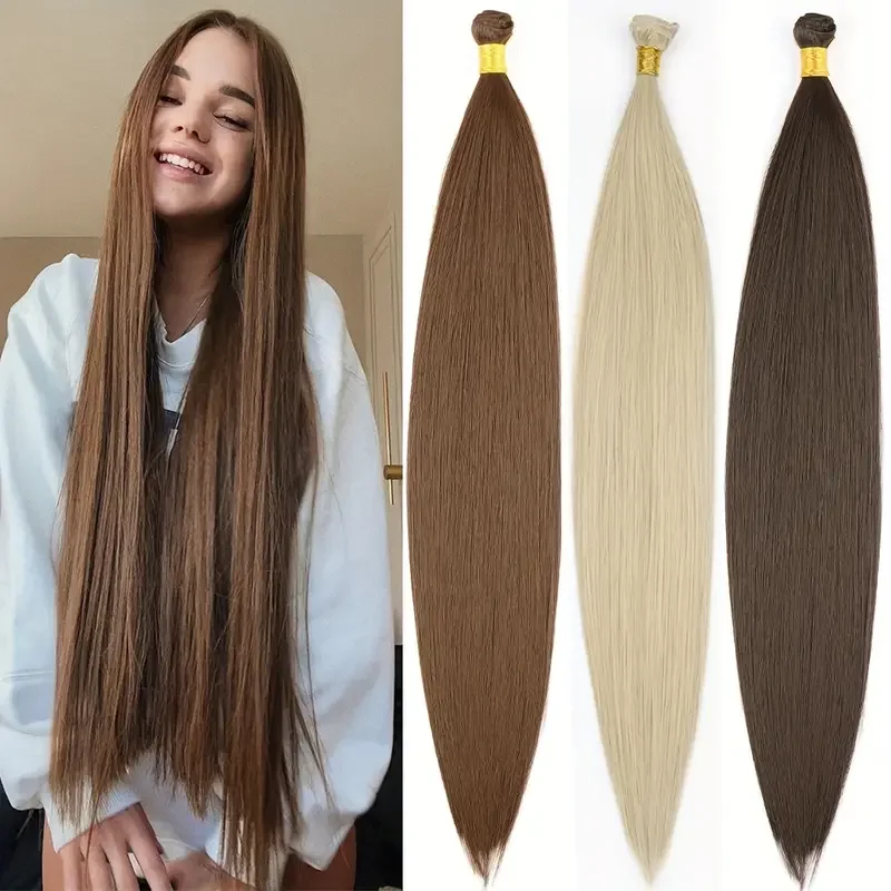 

Women's Straight synthetic hair bundle long-lasting 36-inch braid for all hair types versatile straight hair curtain