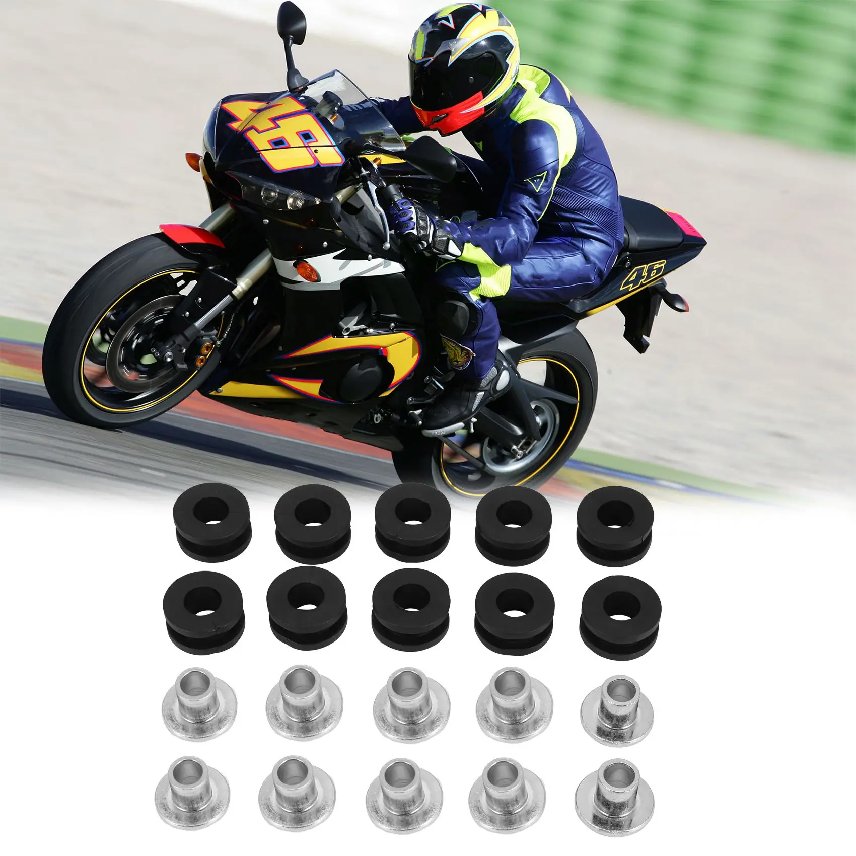 10pcs Motorcycle Rubber Grommets For Honda For Yamaha For Suzuki For Kawasaki Fairings