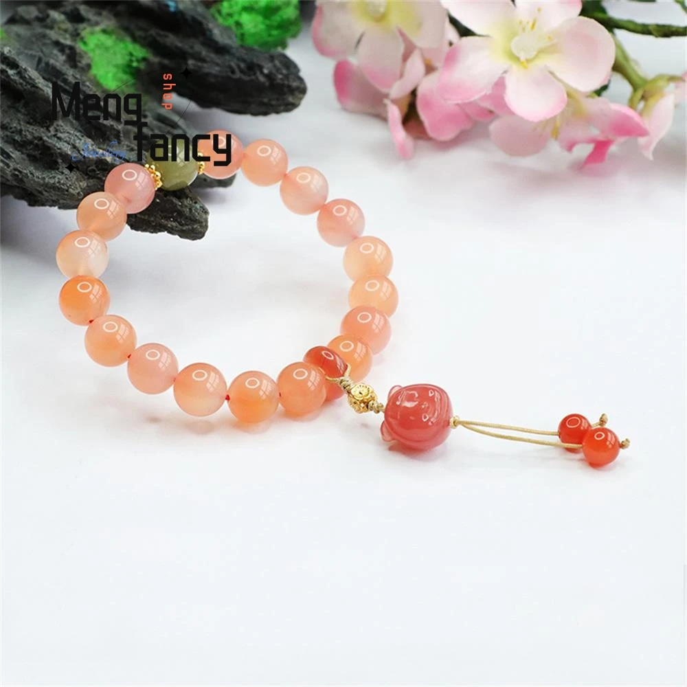 Natural Salt Source Agate Tassel String Little Red Cap Diy Simple Elegant High-grade Fashion Jewelry Couple Luxury Holiday Gifts