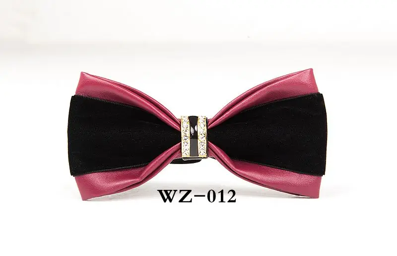 Trendy PU Stage Men\'s Fashion Bow Tie Metal Mustache Bowknot Gentleman Adult Bow Ties Neckwear Wedding Evening Party