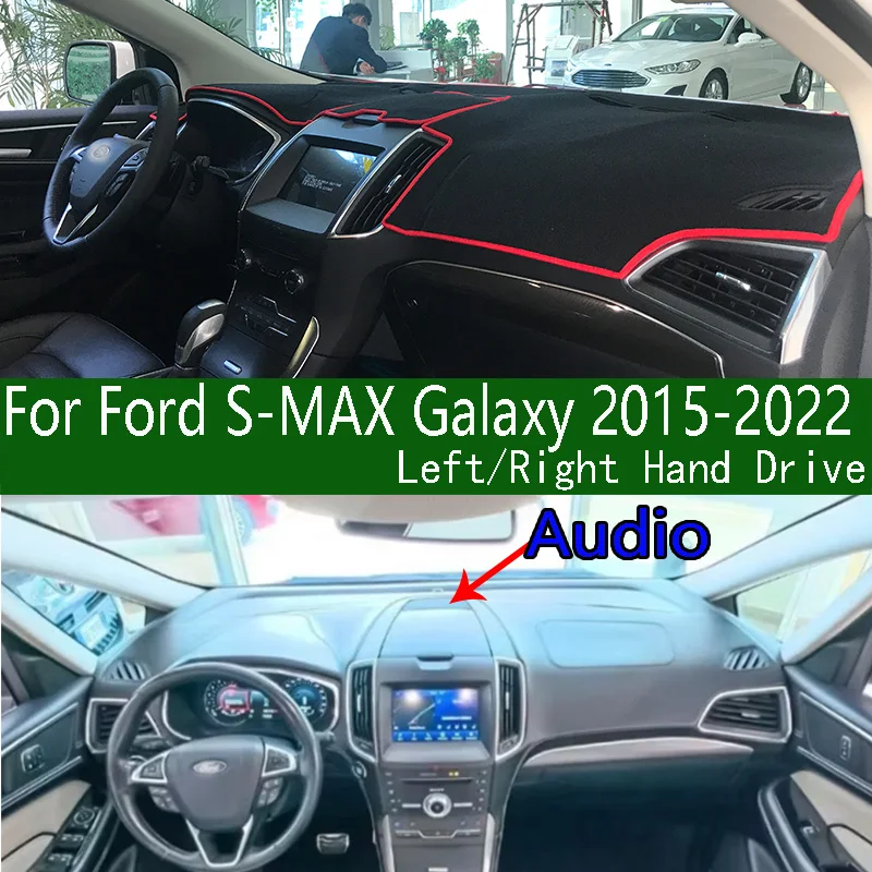 For 2015-2022 Ford Edge Sport Galaxy S-MAX Dashmat Dash Mat Dashboard Cover Instrument Panel Pad Anti-Dirt Proof Dash Mat