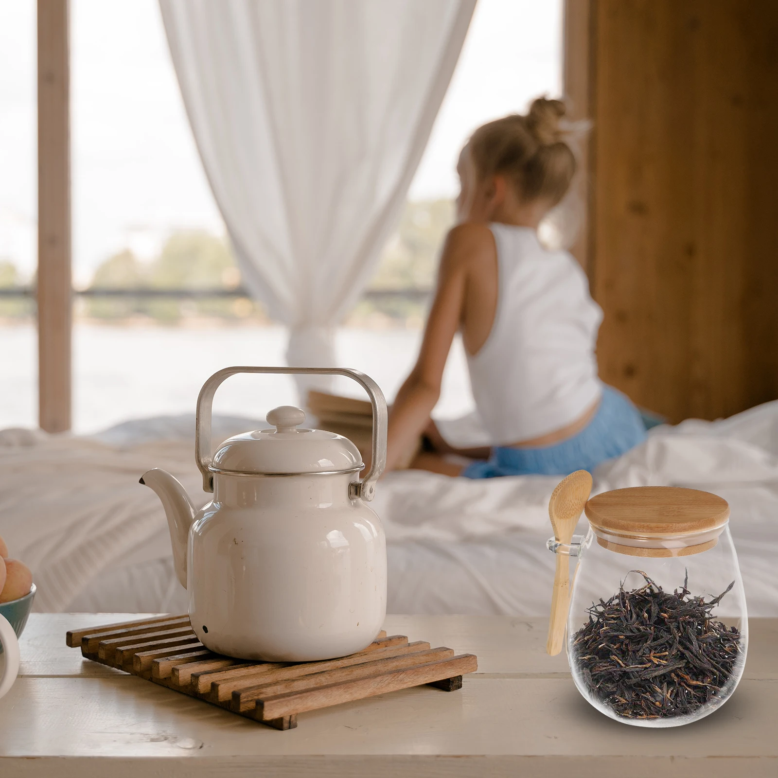 

Tea Glass Tea Jar Household Storage Canister Multi-function Food Sealed Vessel Long-lasting Preservation Transparent