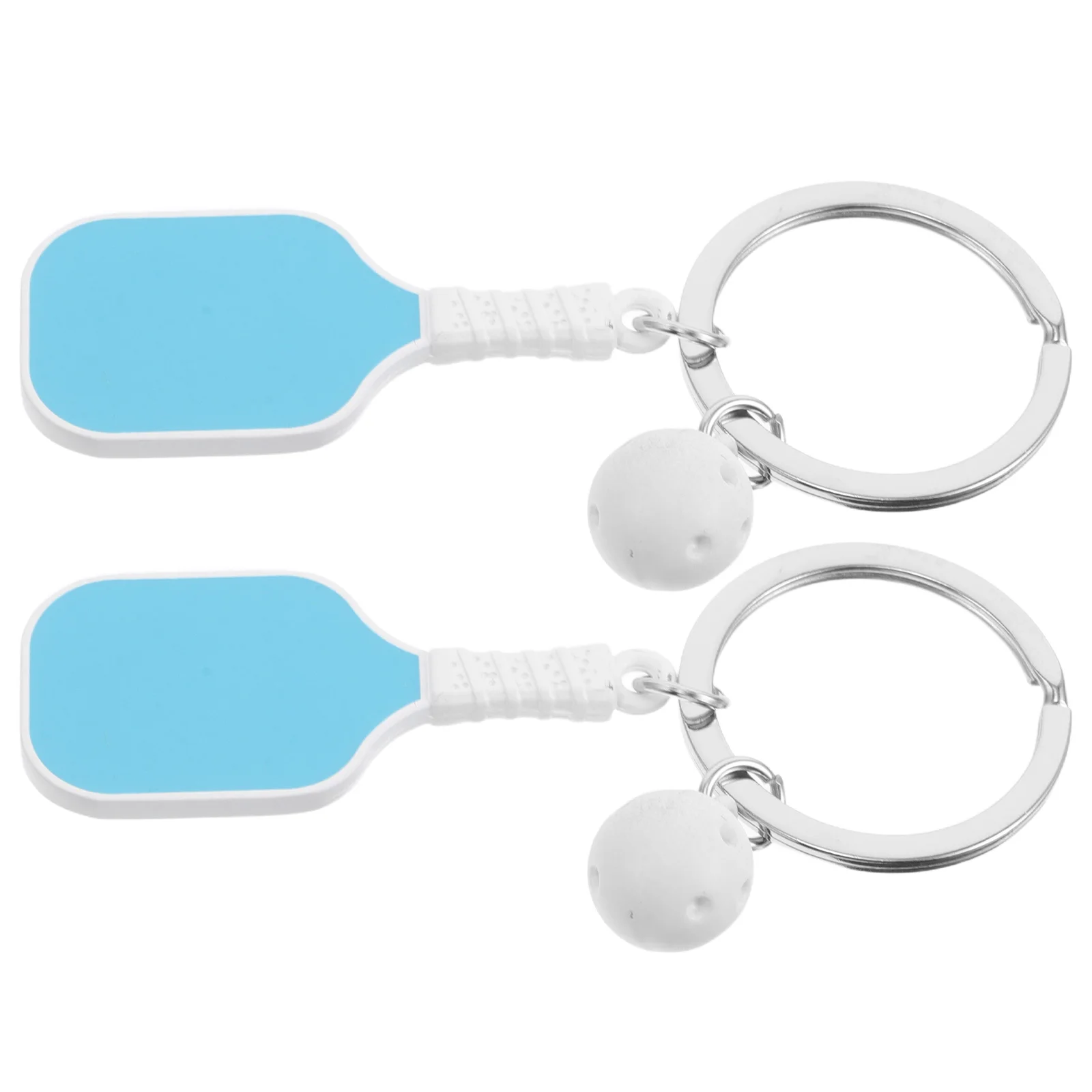 

2 Pcs Peak Ball Keychain Athletic Racket Sports Accessory Pickle Zinc Alloy Gear
