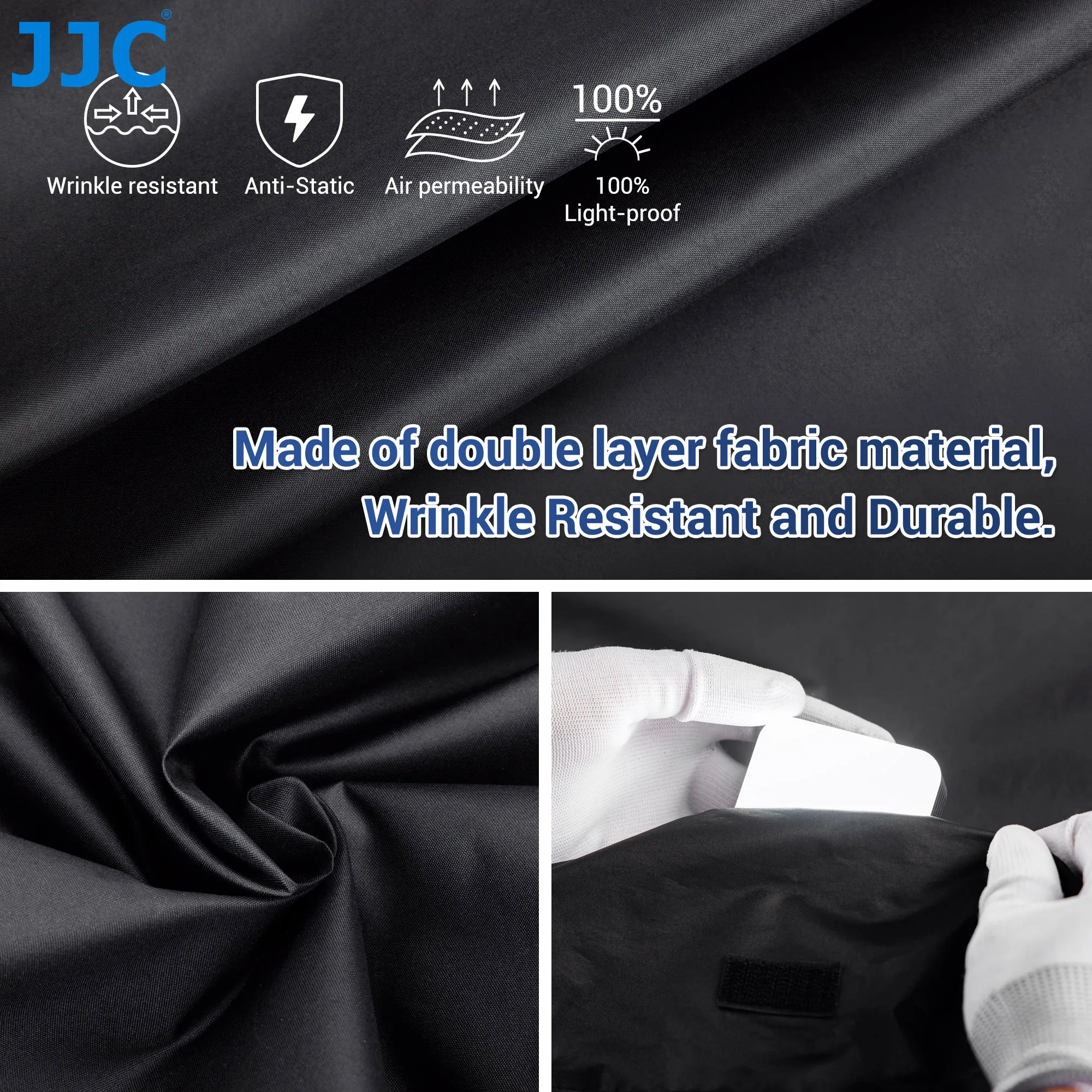 JJC معدات غرفة المظلمة فيلم تغيير حقيبة الكاميرا فيلم مخصص تطوير غرفة المظلمة سستة حقيبة طبقة مزدوجة تحميل التصوير الفوتوغرافي