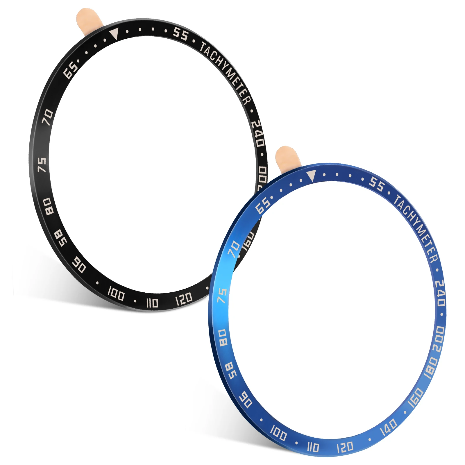 2 Pcs 46mm Watch Bezel Stainless Steel Smartwatch Accessories Replacement Ring Anti Bezel Cover
