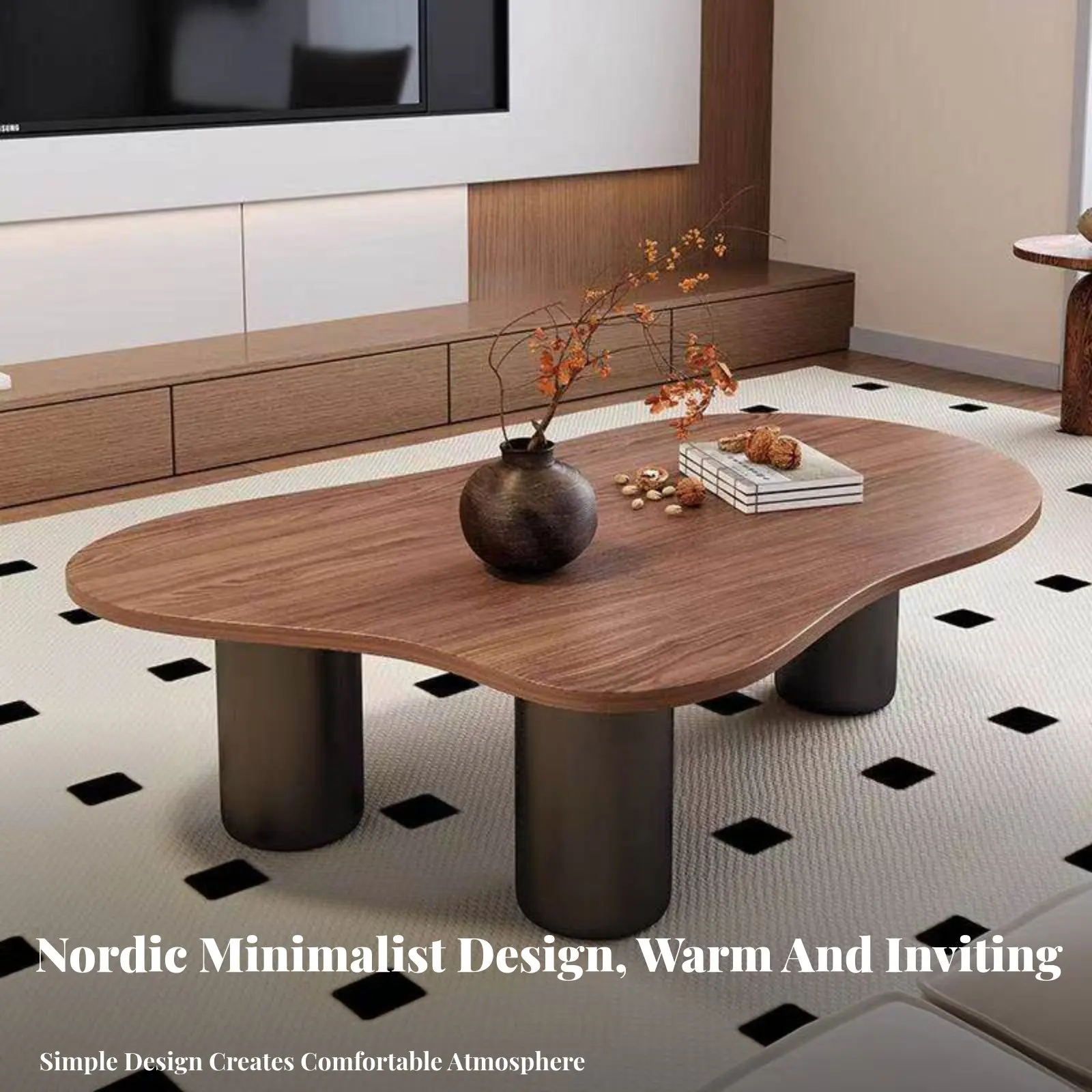 

Низкий столик Cumulus Contourshaped нестандартной формы для гостиной: дизайн с естественными несовершенствами, элегантный округлый профиль