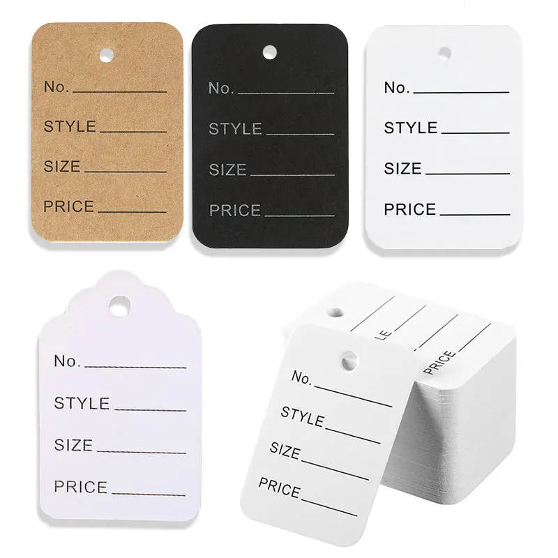 100 sztuk / partia 3,5x5 cm Etykiety cenowe Etykiety papierowe Kraft do biżuterii DIY Etykiety cenowe detaliczne Ręcznie robione etykiety rozmiarów odzieży Sklep Powiesić etykiety