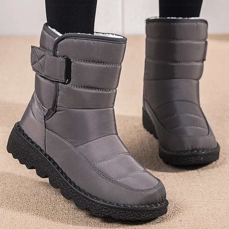 Women's Boots Wedges Heel Winter Boots For Women Low Platform Winter Shoes Women Waterproof Snow Boots Fur Winter Footwear Woman