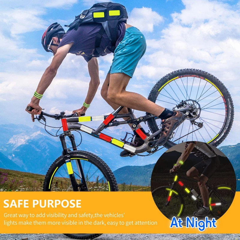 5pieces Reflective Stickers Warning Reflector Stickers Auto Exterior Motorcycle Bike Helmet Sticker