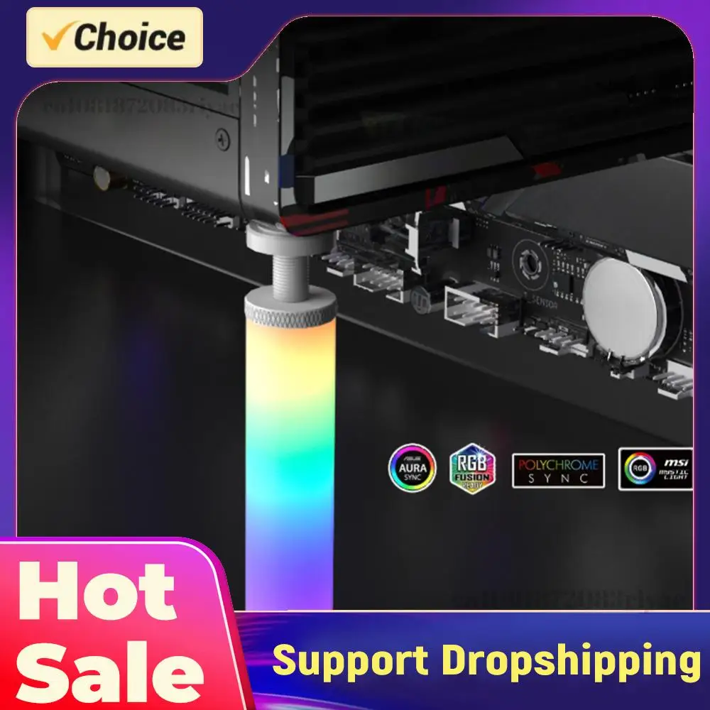 

5V 3Pin ARGB Graphics Card Holder Adjustable Telescopic Rotary GPU Support Bracket Aluminum Alloy Magnet Base for ATX/MATX/ITX