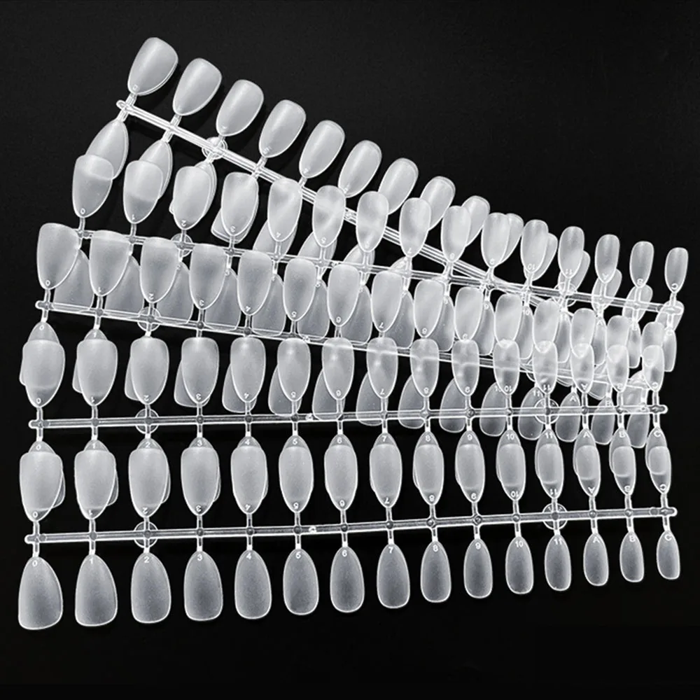 Transparente Press-On curto T-Shaped unhas postiças dicas, gota de água, adesivo completo para cobertura de unhas, 120pcs