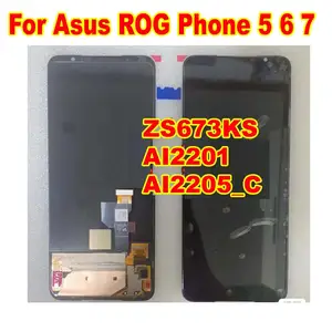 Bilashmart Best AMOLED ASUS ROG Phone 5 ZS673KS ROG6 ROG7 LCD Display Touch Screen Digitizer Assembly Sensor Mobile Pantalla I005DB