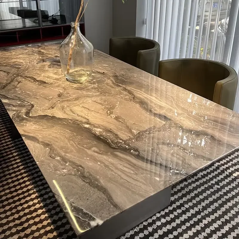 Italian Marble Modern Dining Room Furniture Set-Customizable Size & Color Durable Dining Table for Home Use
