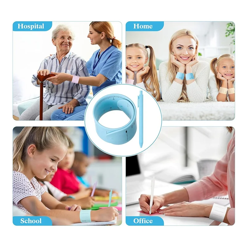 CS-12 Set Gelang Memo Silikon Tamparan dan Kit Pena Bolpoin 1.0 Mm Gelang Memo Dapat Ditulis Dapat Dihapus untuk Perawat Perencana