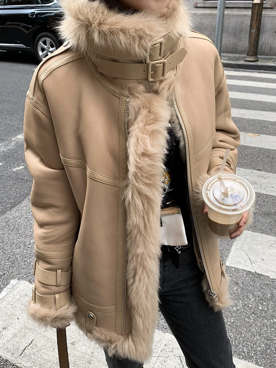 Natural Fur Coat Female Winter Wool Liner Sheepskin Coat Women Clothes 2024 Korean Double Faced Fur Tops 100% Wool Jackets 85176